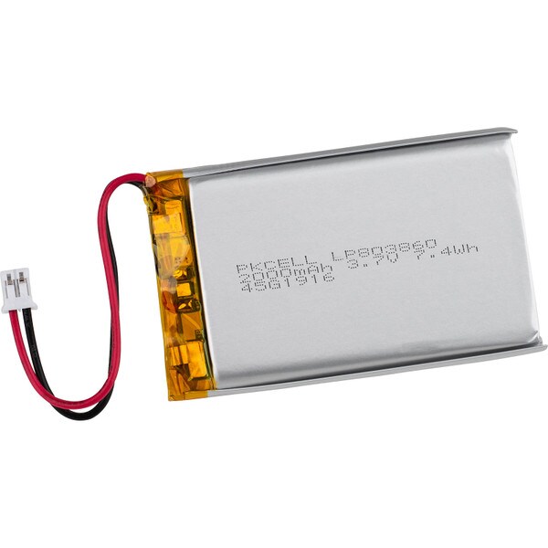 Main product image for PKCELL Flat 3.7V 2000mAh Rechargeable Lithium Polymer 803860 Battery with JST Type PH 2.0 Plug 142-111